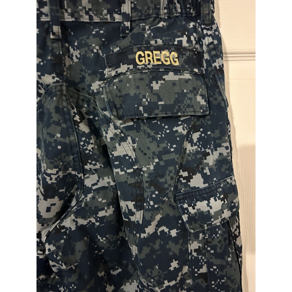 NAVY USN SMALL REGULAR TROUSER WORKING UNIFORM PANTS BLUE DIGITAL USGI "GREGG" - Picture 10 of 11
